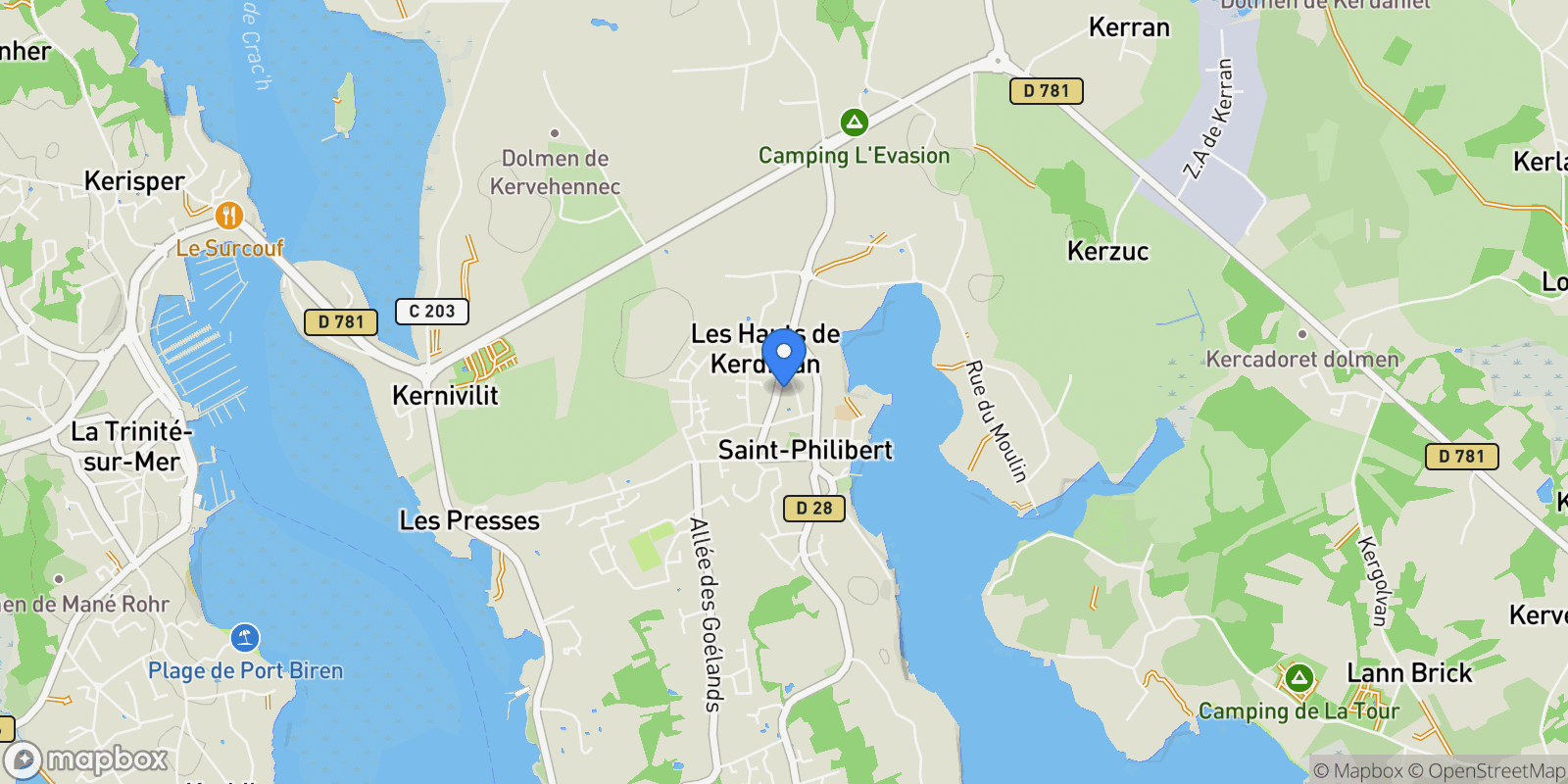 Map showing Saint-Philibert, Brittany, France.