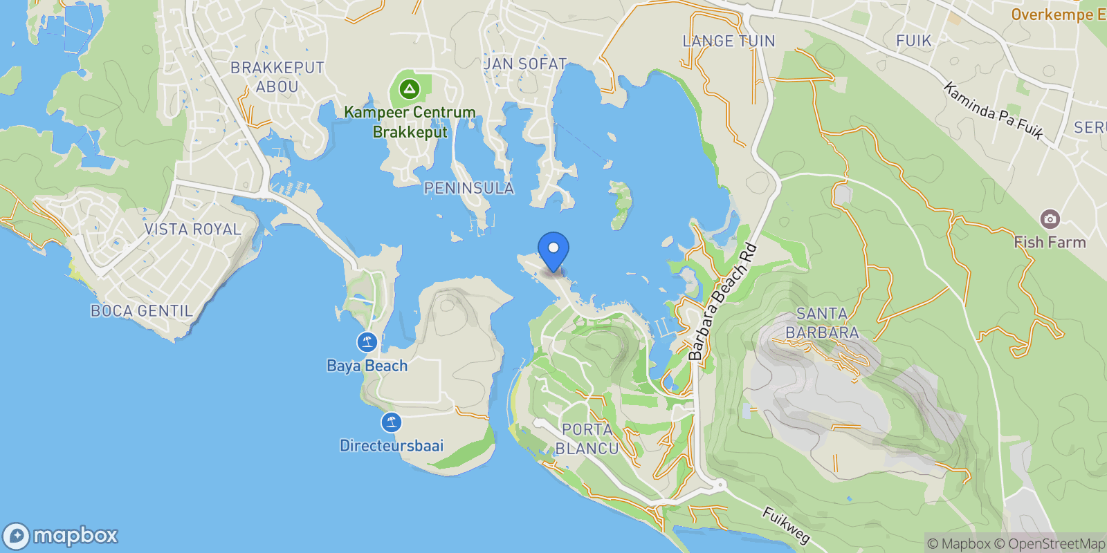 Map showing 18 Seru Boca Estate, Curaçao, Santa Barbara Plantation, Curaçao, Curaçao.