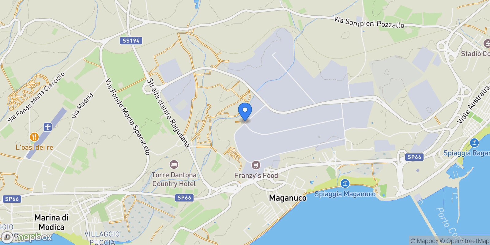 Map showing Viale Della Tecnologia, 97015 Modica RG, Italy, Sicily, Italy.