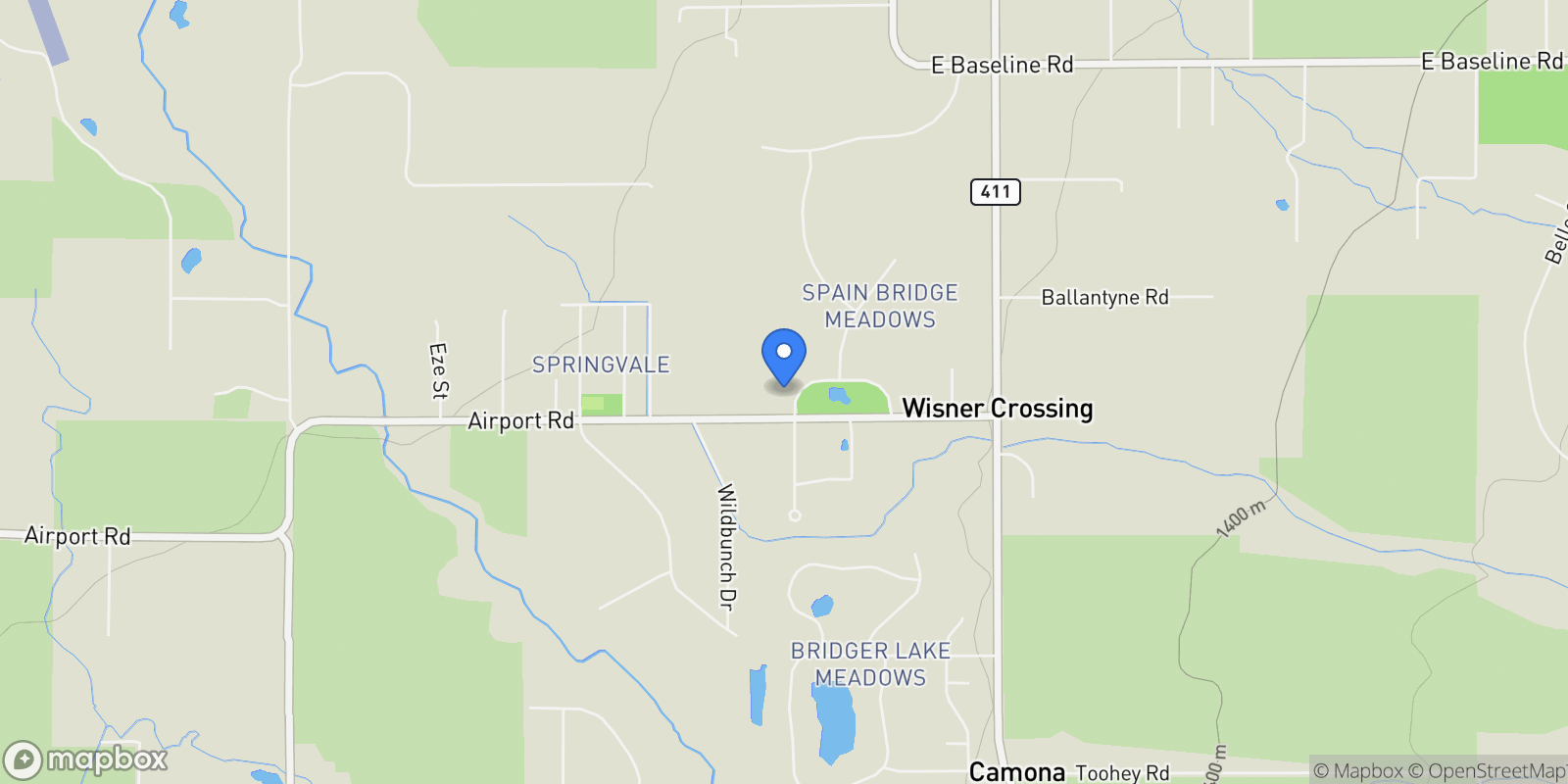 Map showing 45 Spain Bridge Circle Drive, Belgrade, Montana, United States.