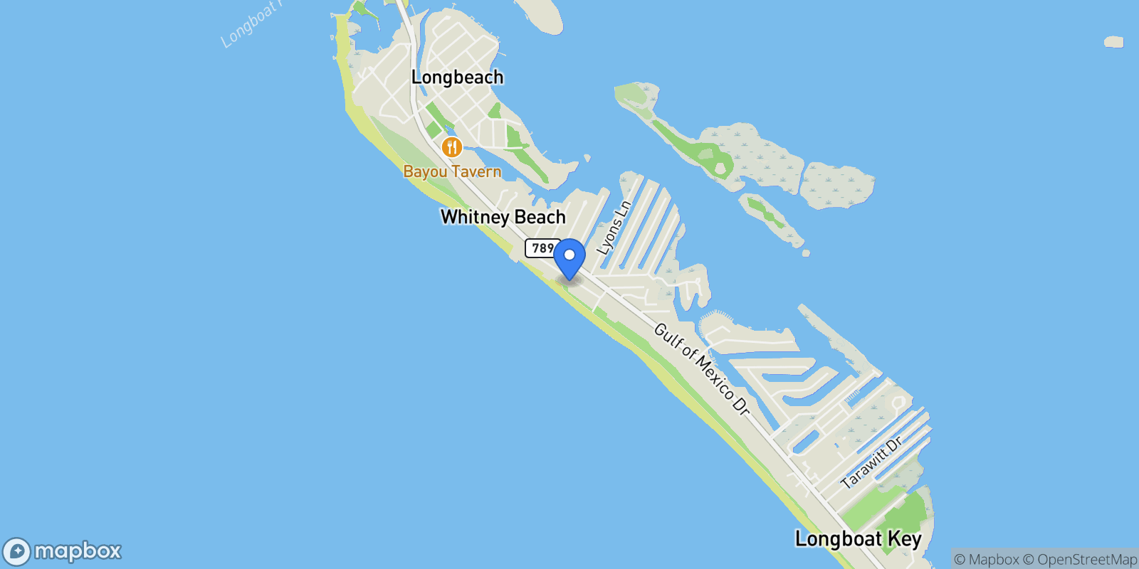 Map showing 6477 Gulfside Road, Longboat Key, FL, 34228, USA, Longboat Key, Florida, United States.
