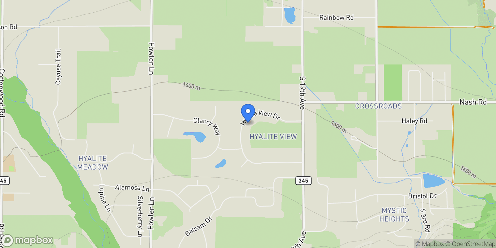 Map showing 657 Hyalite View Drive, Bozeman, Montana, United States.