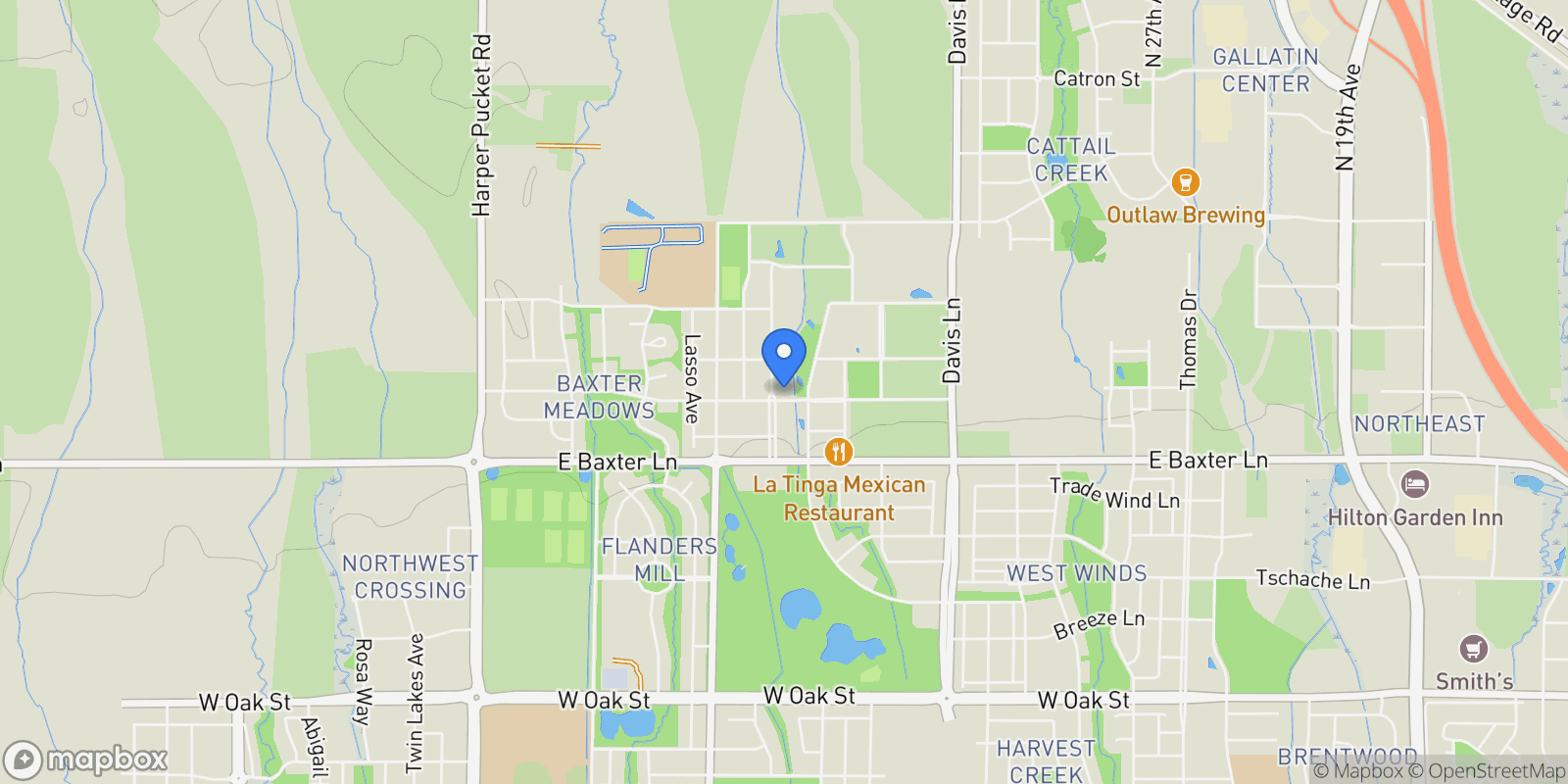 Map showing 2310 Gallatin Green 13, Bozeman, Montana, United States.