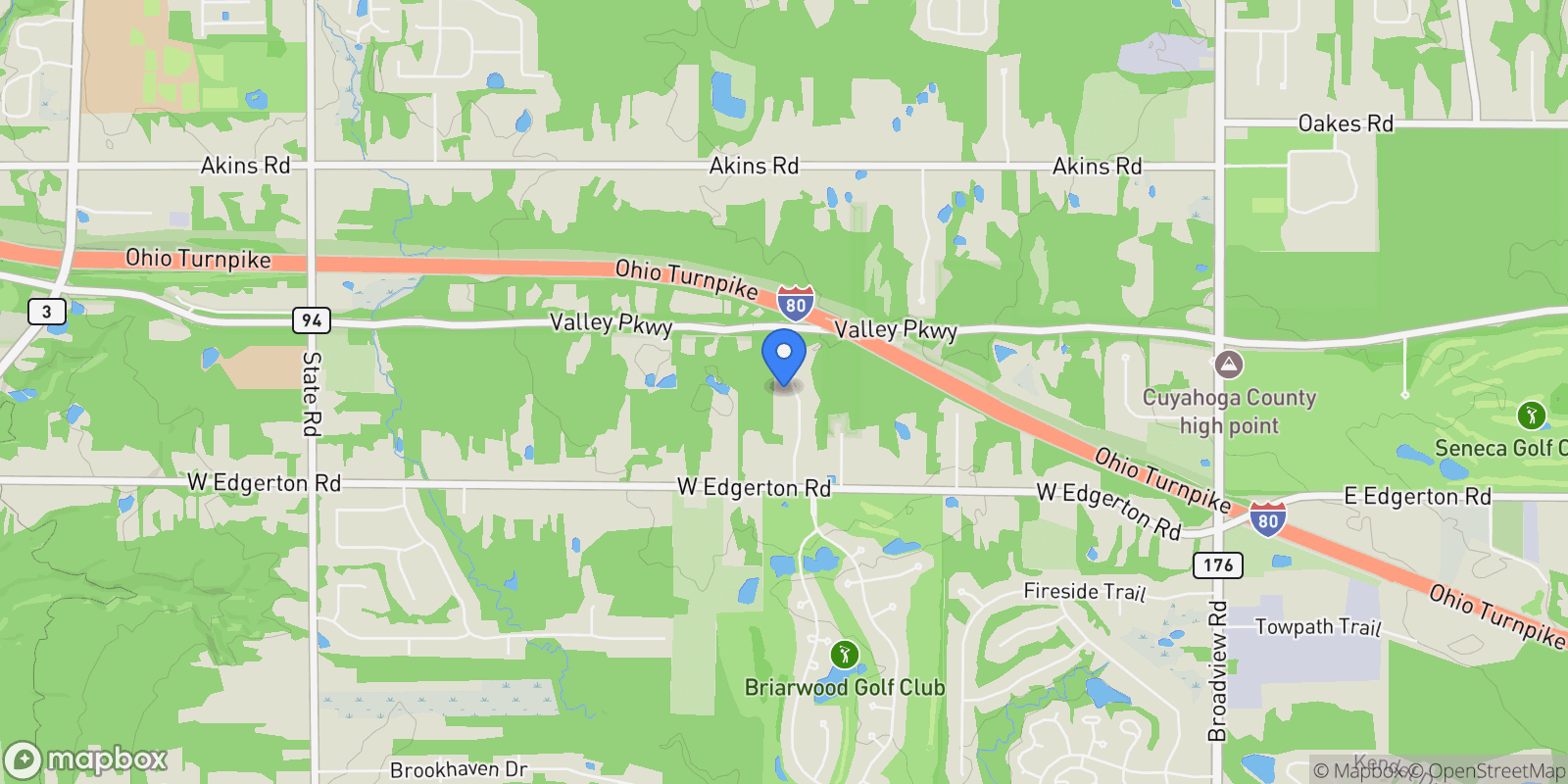 Map showing 9790 Hidden Hollow Trail, Broadview Heights, OH 44147, Broadview Heights, Ohio, United States.