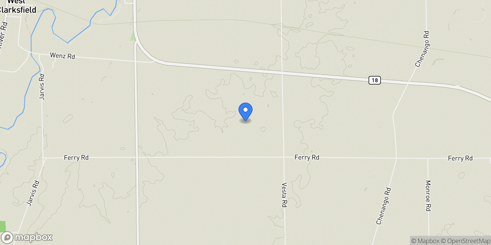 Map showing 1491 Vesta Road, Wakeman, OH 44889, Wakeman, Ohio, United States.