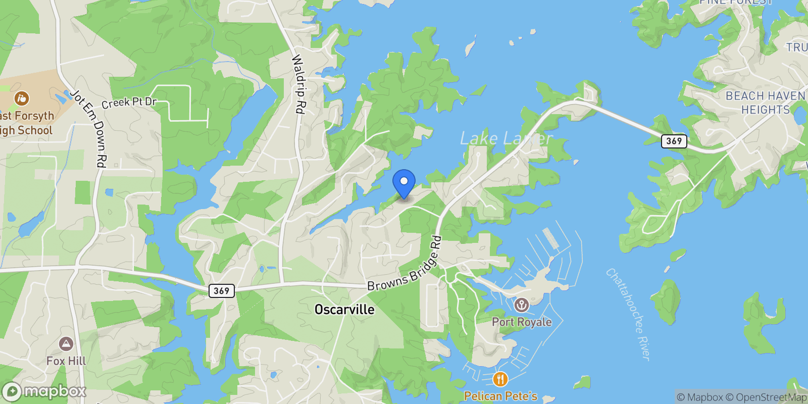 Map showing Gainesville, Georgia, United States.
