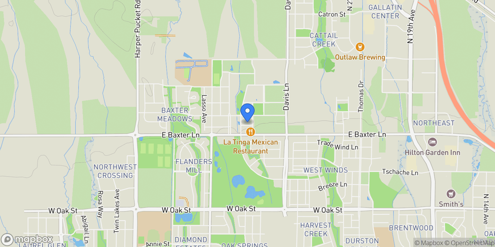 Map showing 3701 Trakker Trail 1C, Bozeman, Montana, United States.