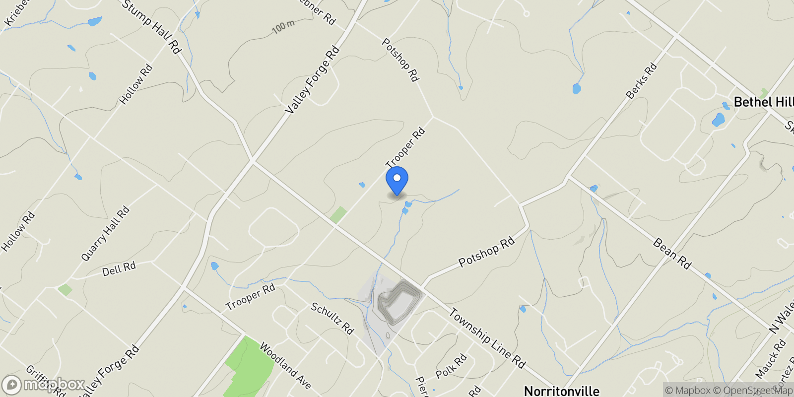 Map showing 1534 North Trooper Road , Worcester, PA 19490, Eagleville, Pennsylvania, United States.