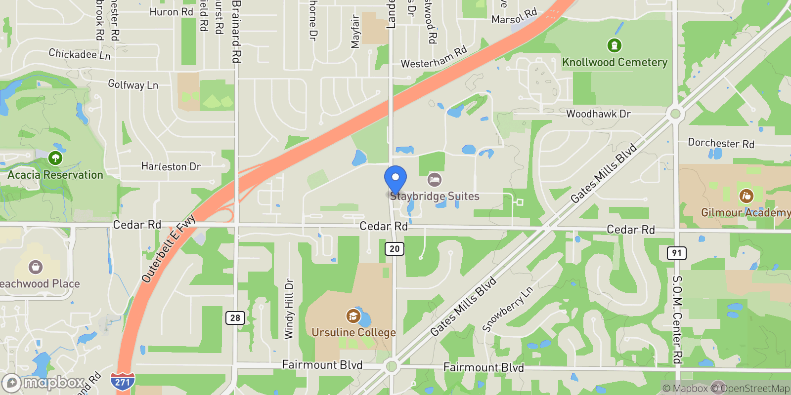 Map showing S/L 43 Bridgeport Way, Mayfield Heights, OH 44124, Pepper Pike, Ohio, United States.
