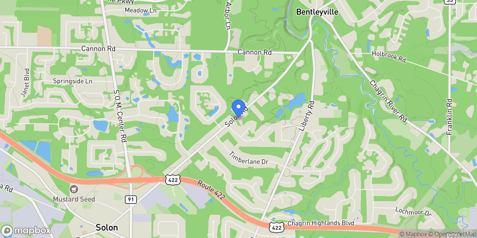 Map showing 35906 Solon Road, Solon, OH 44139, Solon, Ohio, United States.
