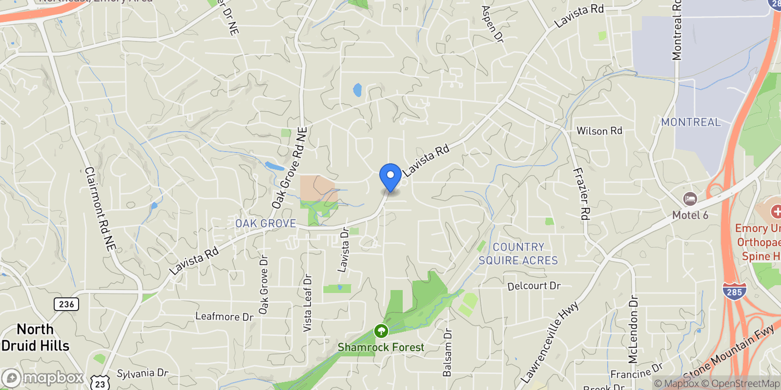 Map showing Decatur, Georgia, United States.