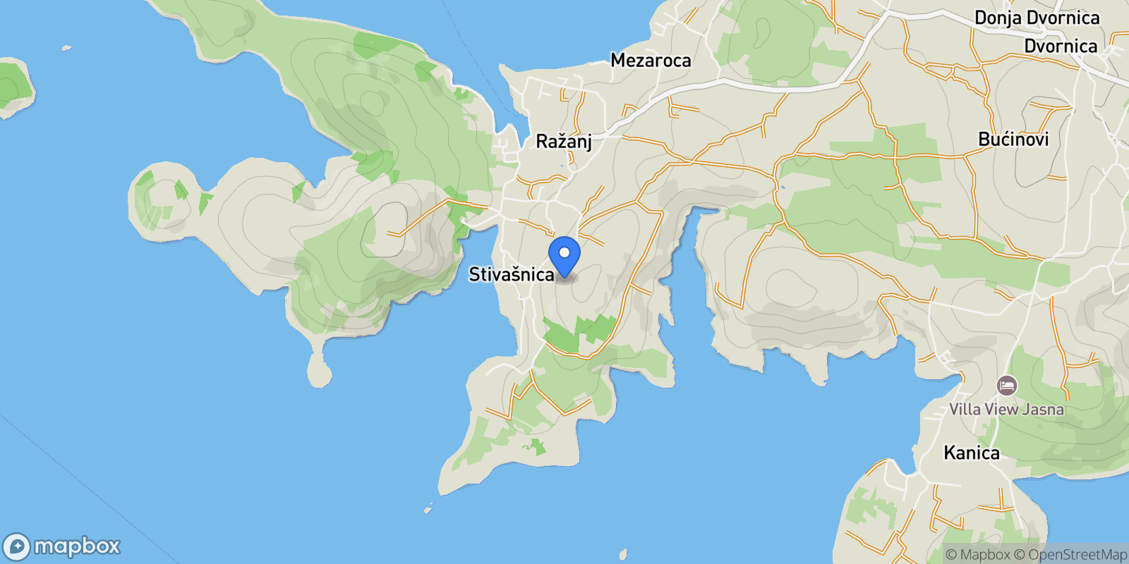 Map showing Stivašnica, Croatia, Stivasnica, Sibenik-Knin County, Croatia.