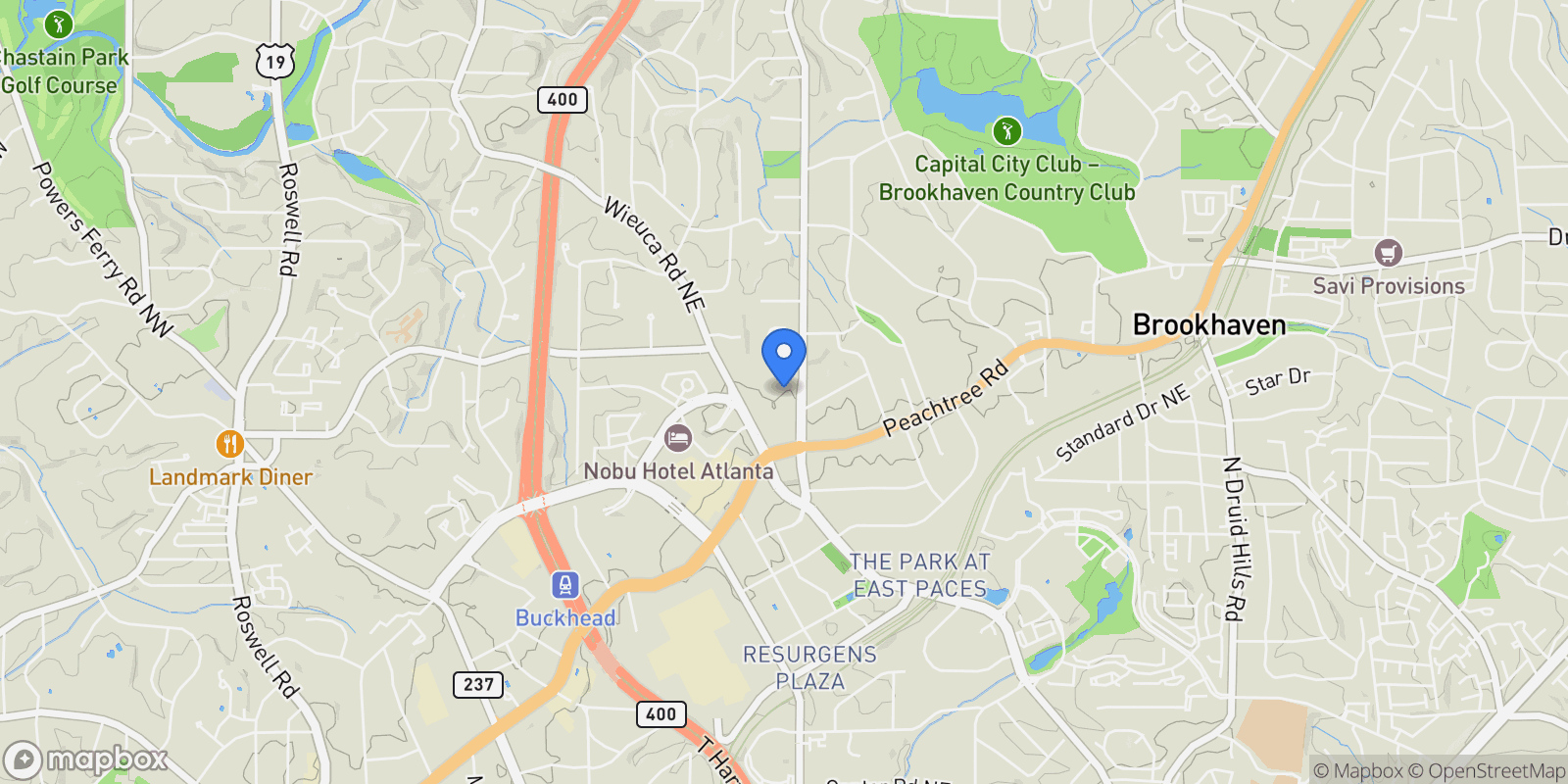 Map showing Atlanta, Georgia, United States.