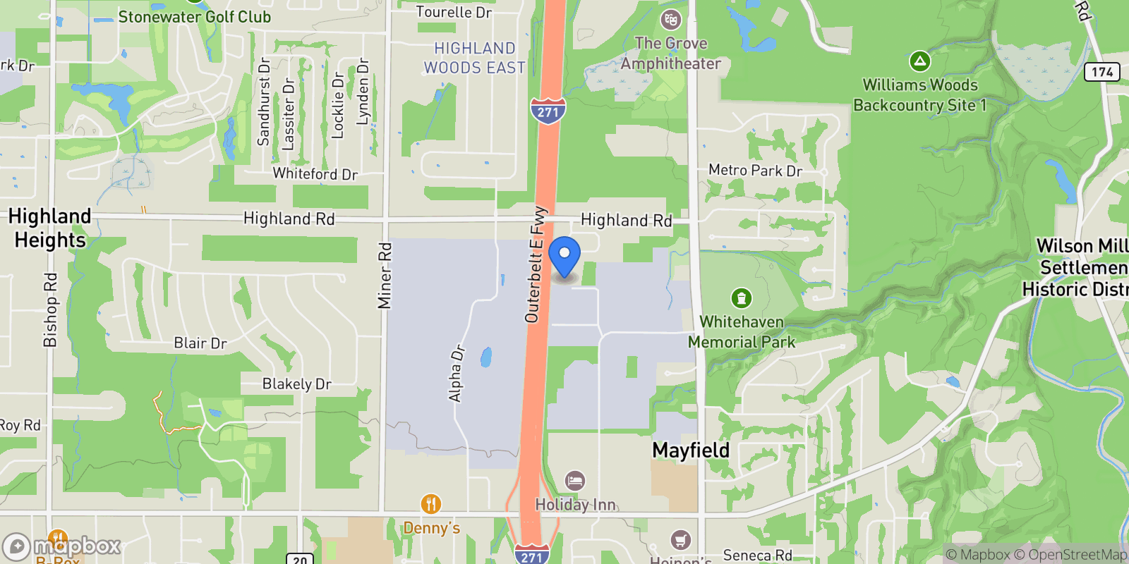 Map showing 592 Magnolia Court, Mayfield Village, OH 44143, Cleveland, Ohio, United States.