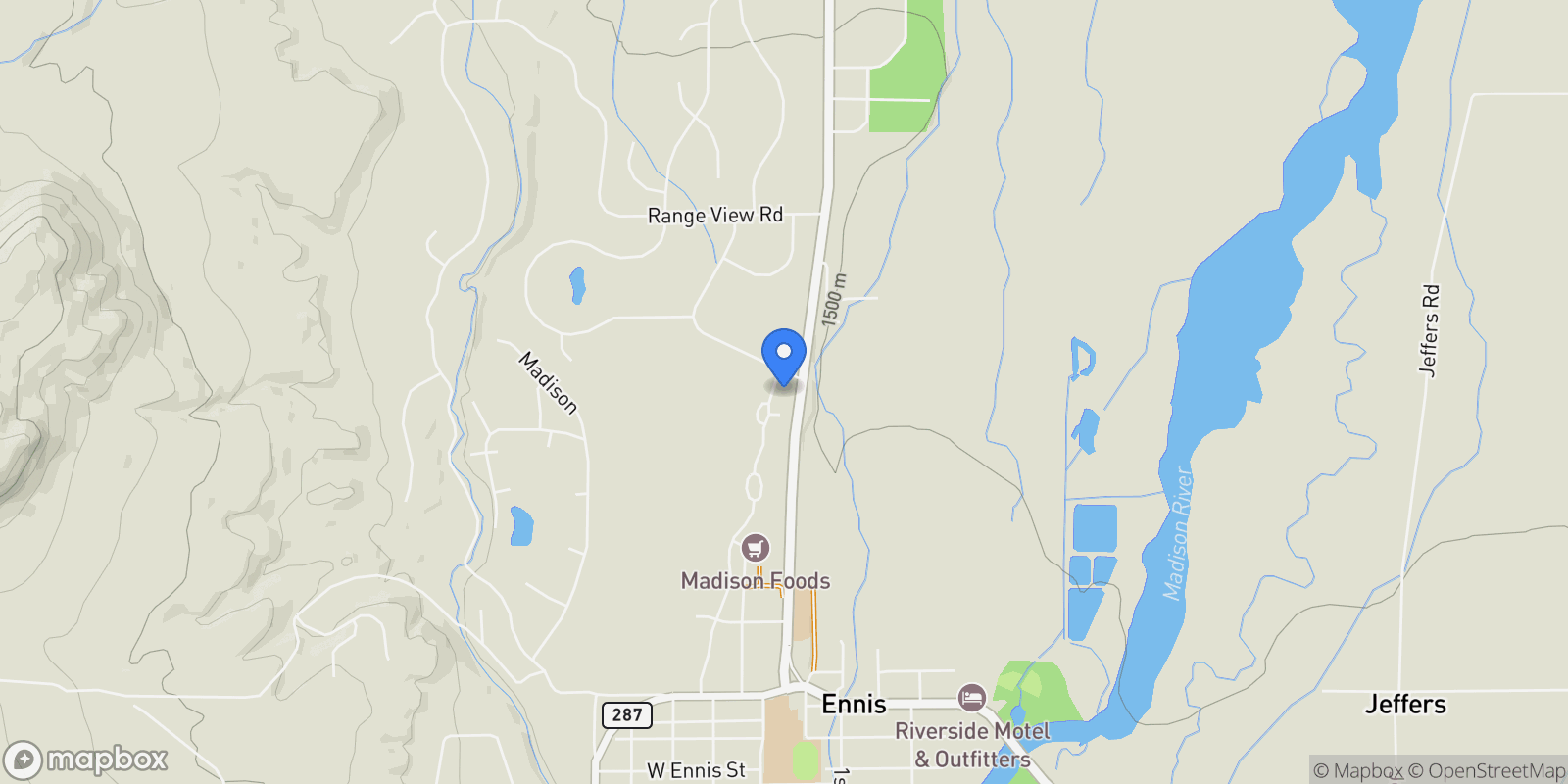 Map showing 450 Loomis Way C, Ennis, Montana, United States.