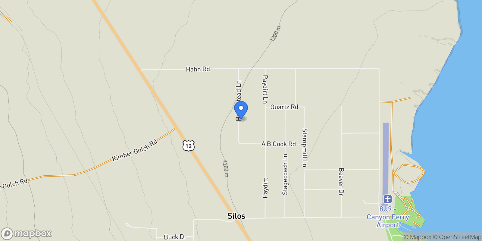 Map showing 360 Homestead Lane, Townsend, Montana, United States.