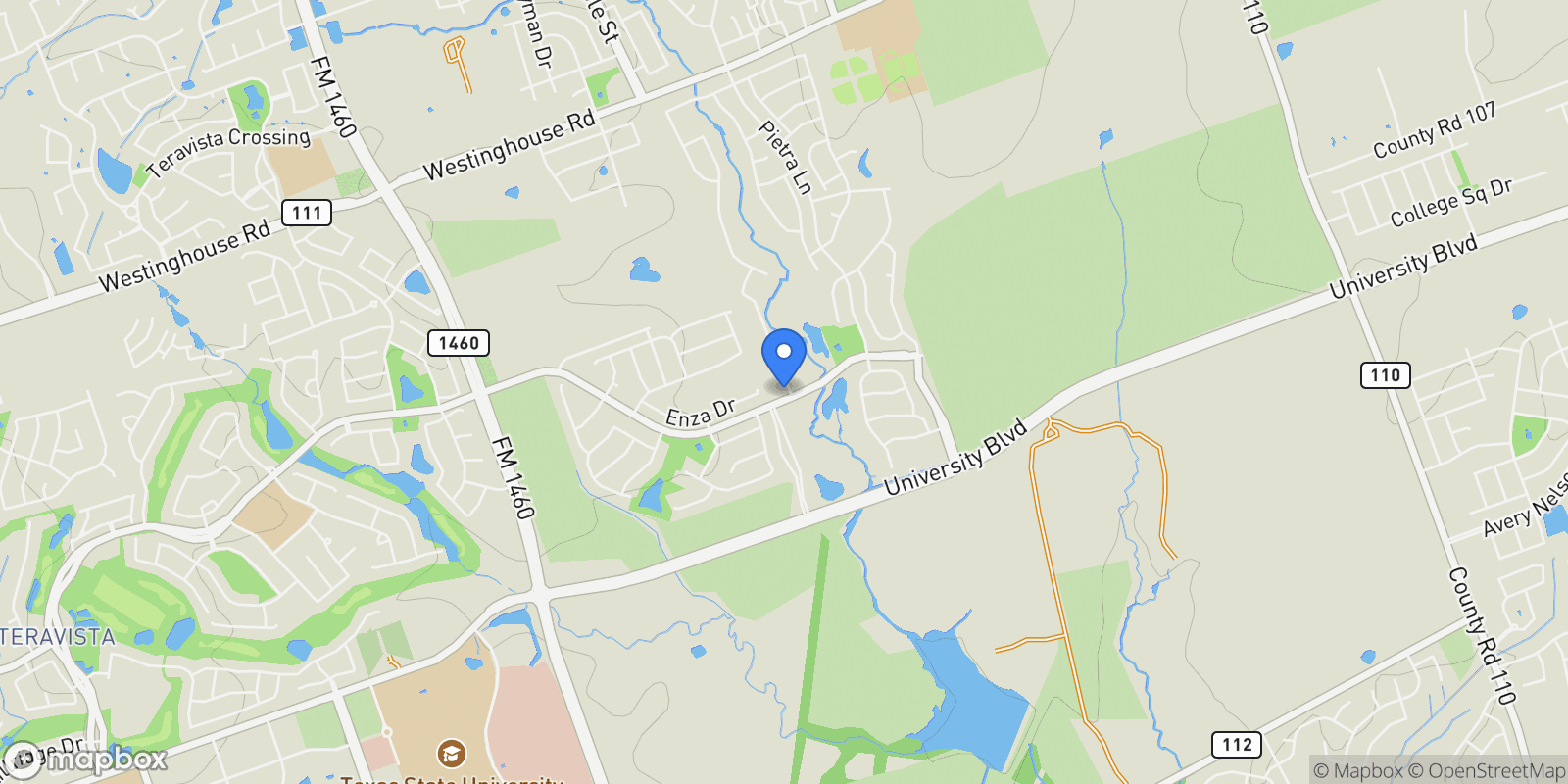 Map showing 5000 Savio Drive, Round Rock, Texas, United States.