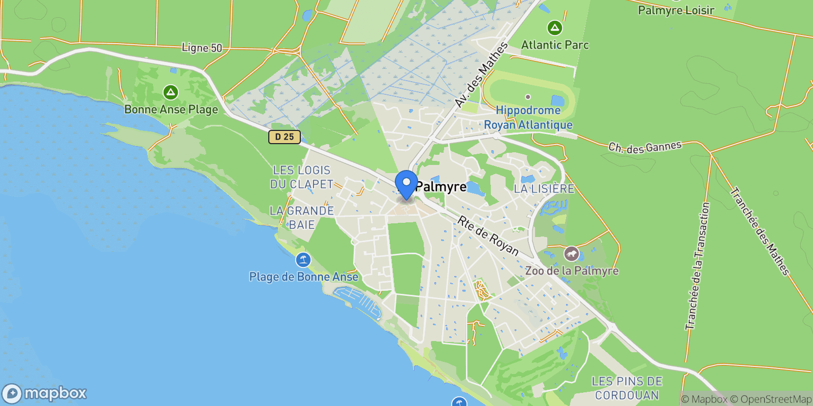 Map showing LA PALMYRE, LA PALMYRE, Les Mathes, Nouvelle-Aquitaine, France.
