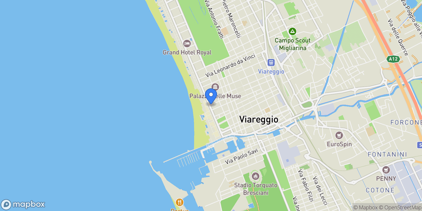 Map showing Via Verdi, 1, Lucca, Viareggio, Tuscany, Italy.