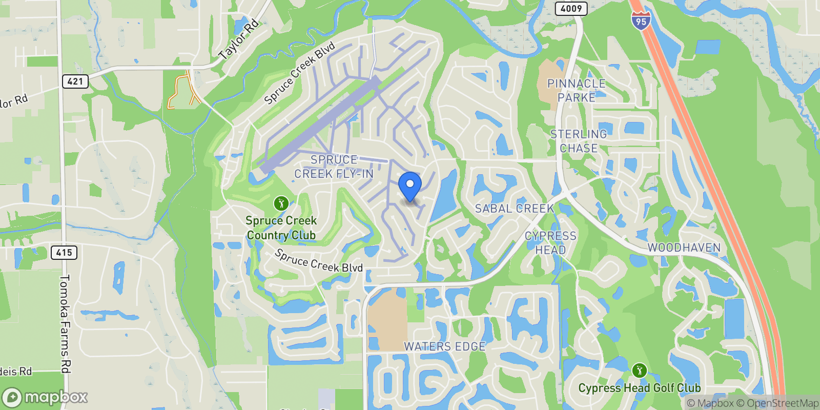 Map showing 1916 Canadair Court, Port Orange, Florida, United States.