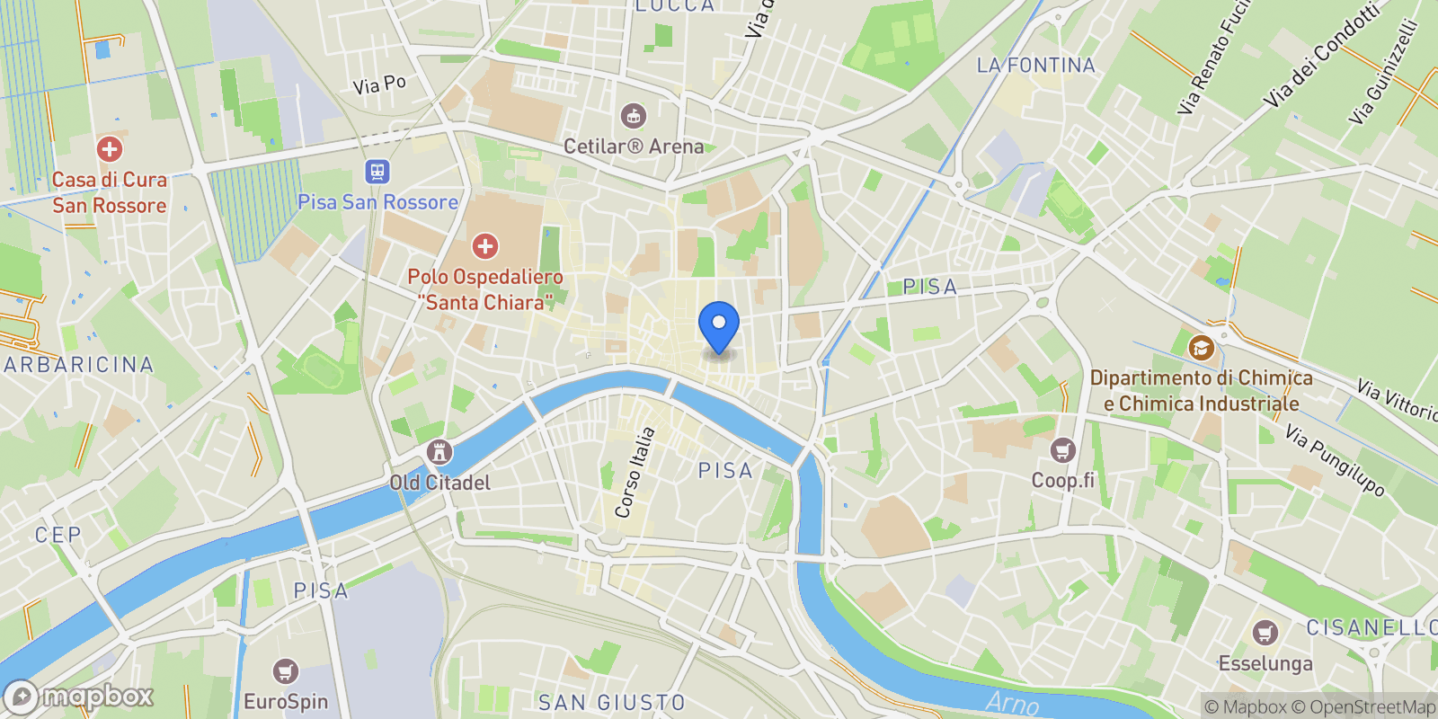 Map showing Via Verdi, 1, Pisa, Riglione-Oratoio, Tuscany, Italy.