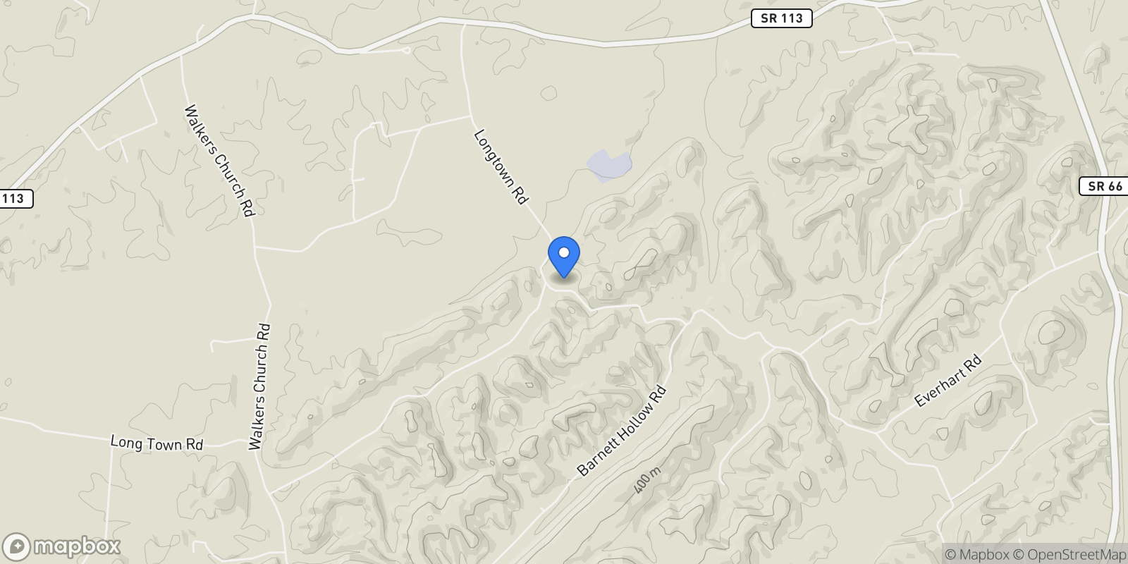 Map showing 887 Berry Road, Bulls Gap, TN 37711, Greeneville, Tennessee, United States.