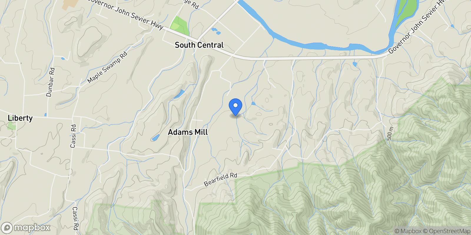 Map showing 131 Brown Drive, Chuckey, TN 37641, Chuckey, Tennessee, United States.