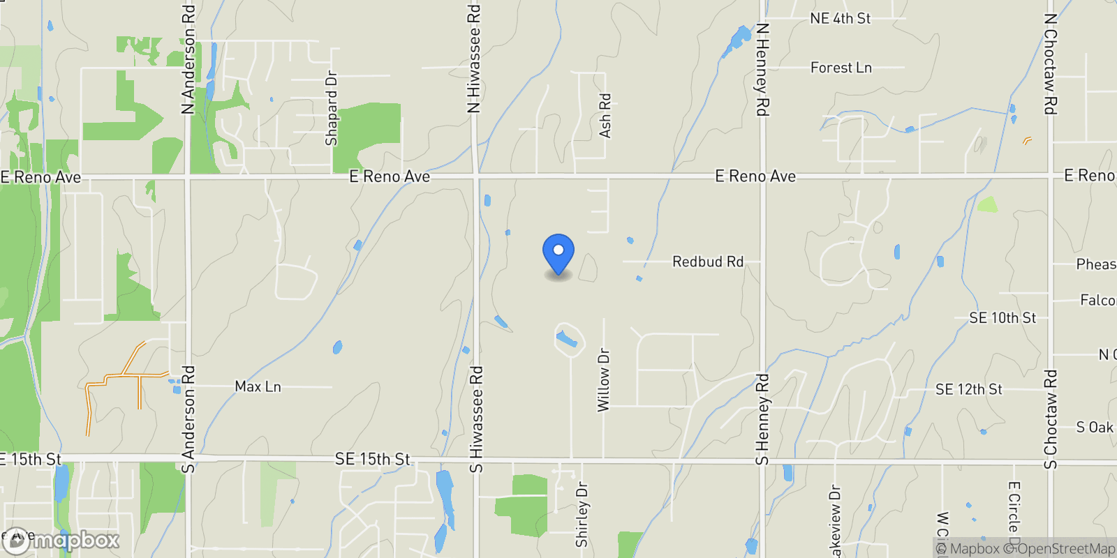 Map showing 501 Willow Drive, Choctaw, OK 73020, Choctaw, Oklahoma, United States.