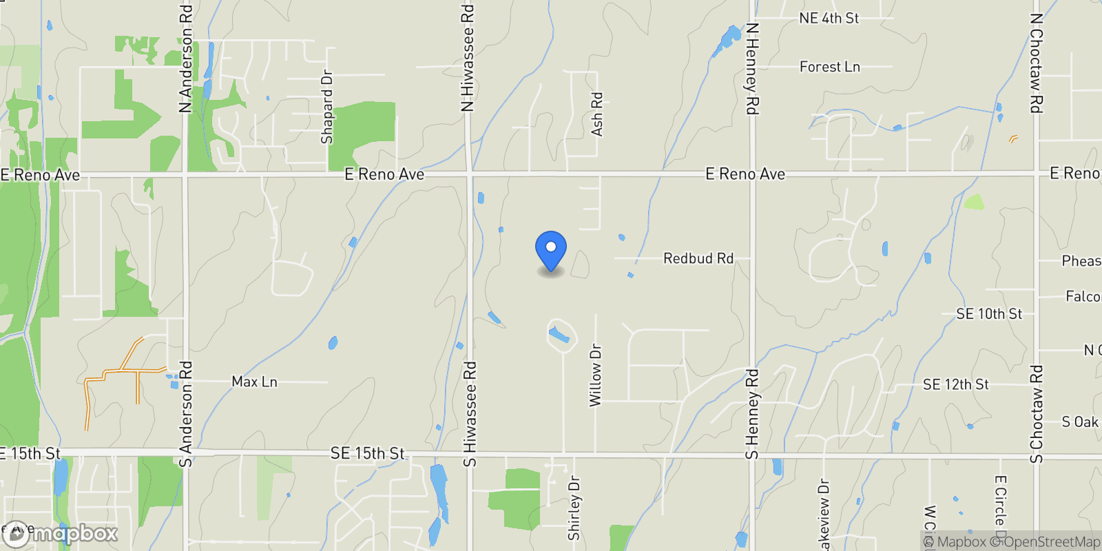 Map showing 501 Willow Drive, Choctaw, OK 73020, Choctaw, Oklahoma, United States.