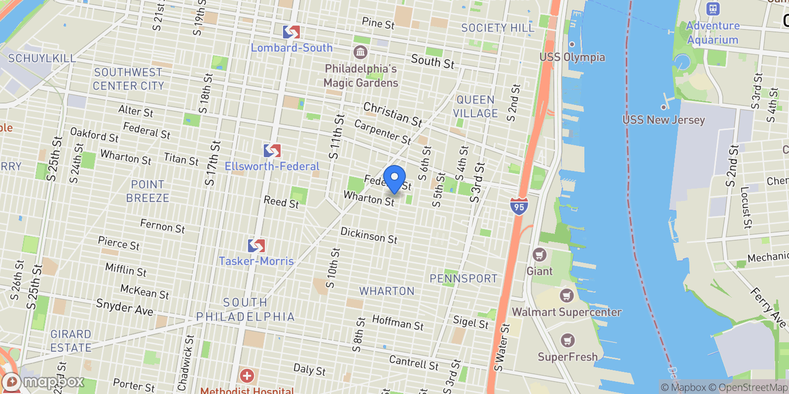 Map showing 706 Latona Street Unit H, Philadelphia, PA 19147, Philadelphia, Pennsylvania, United States.