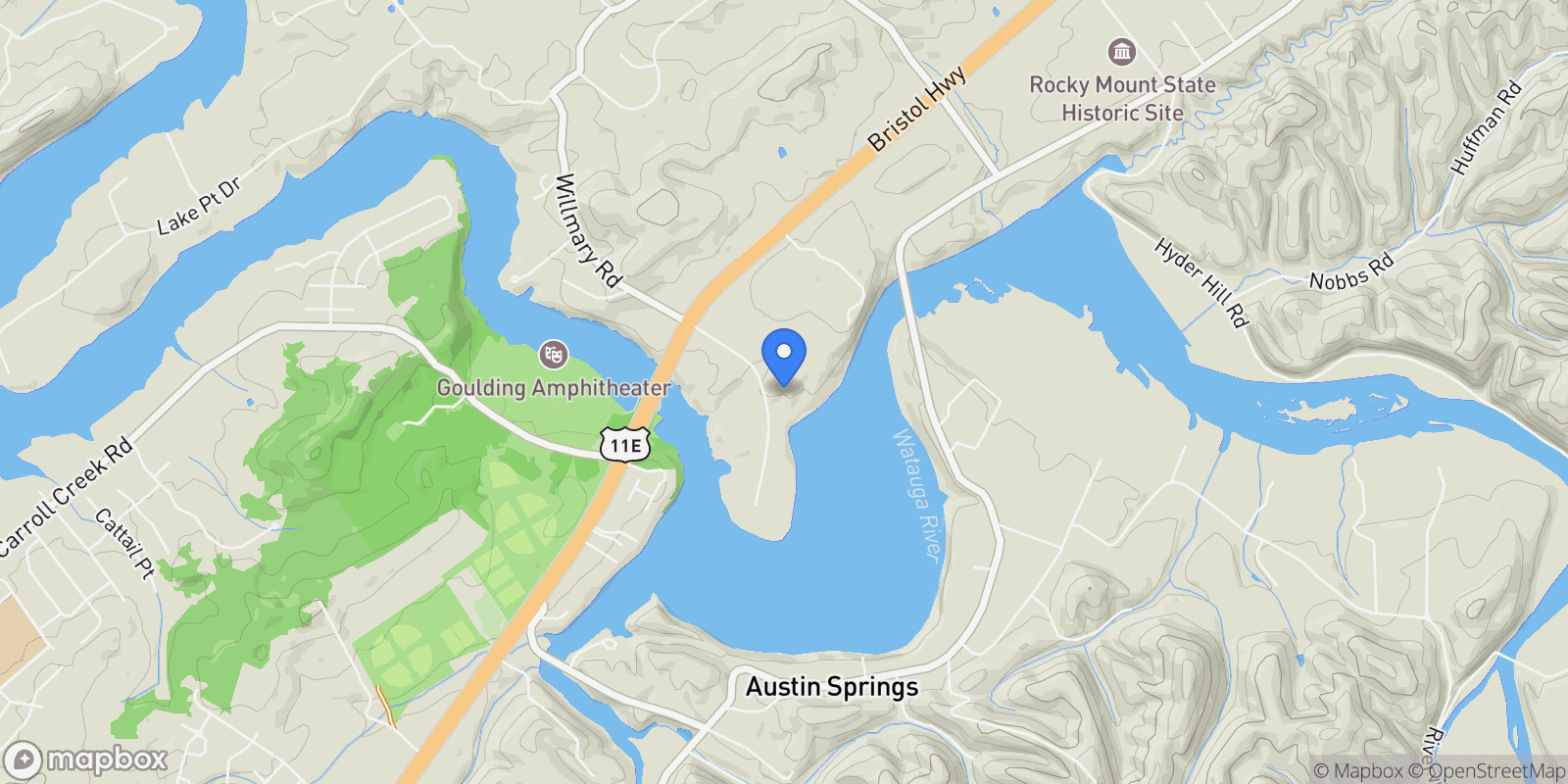 Map showing 220 Degrasse Drive, Johnson City, TN 37601, Elizabethton, Tennessee, United States.