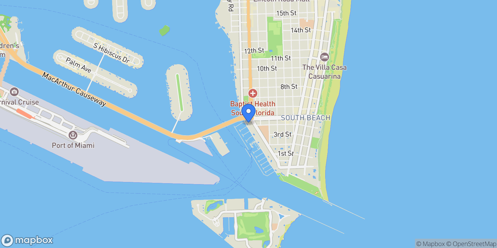 Map showing 450 Alton Rd, #PH1, Miami Beach, Florida, United States.