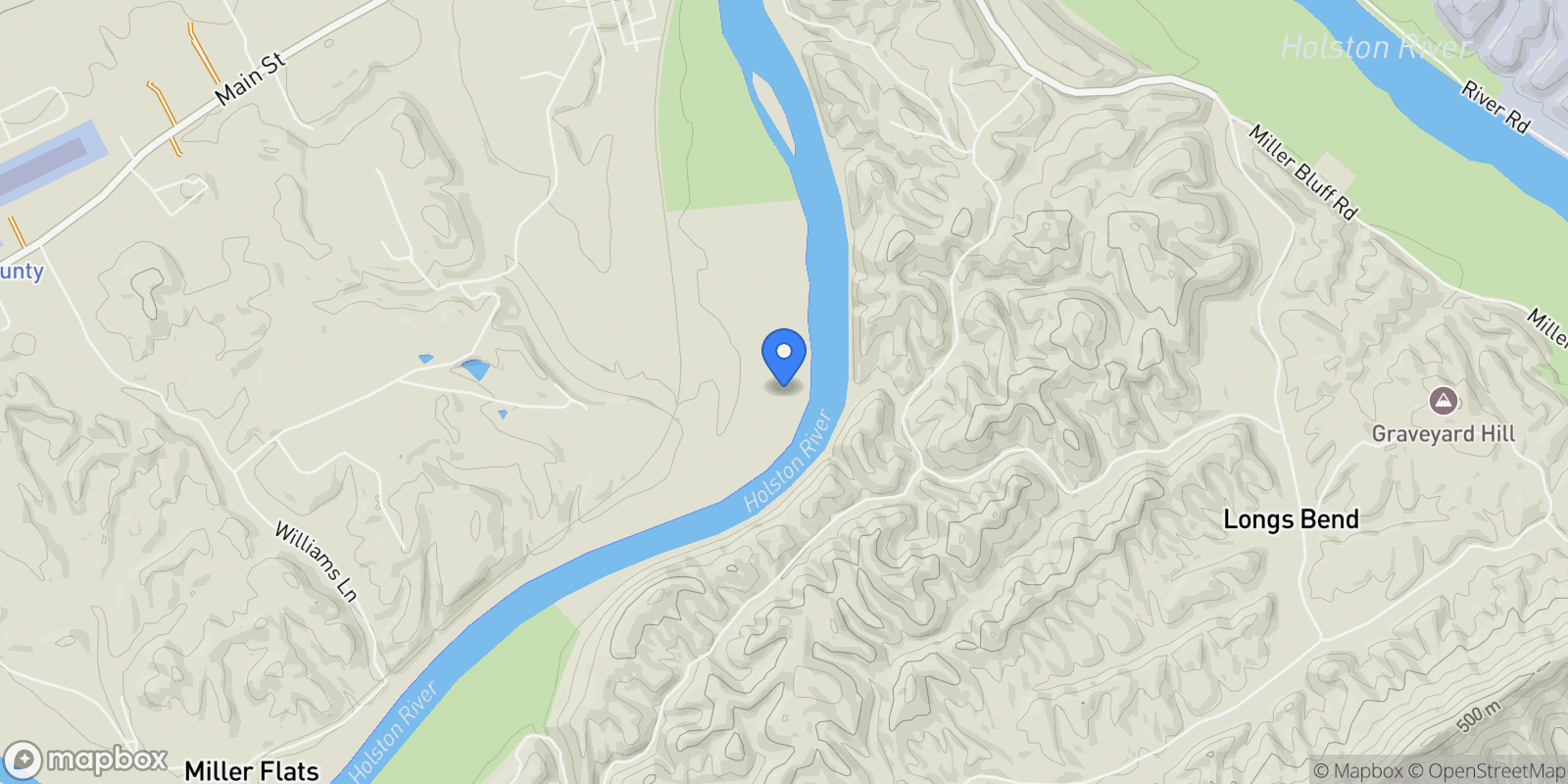 Map showing 501 Williams Road, Rogersville, TN 37857, Rogersville, Tennessee, United States.