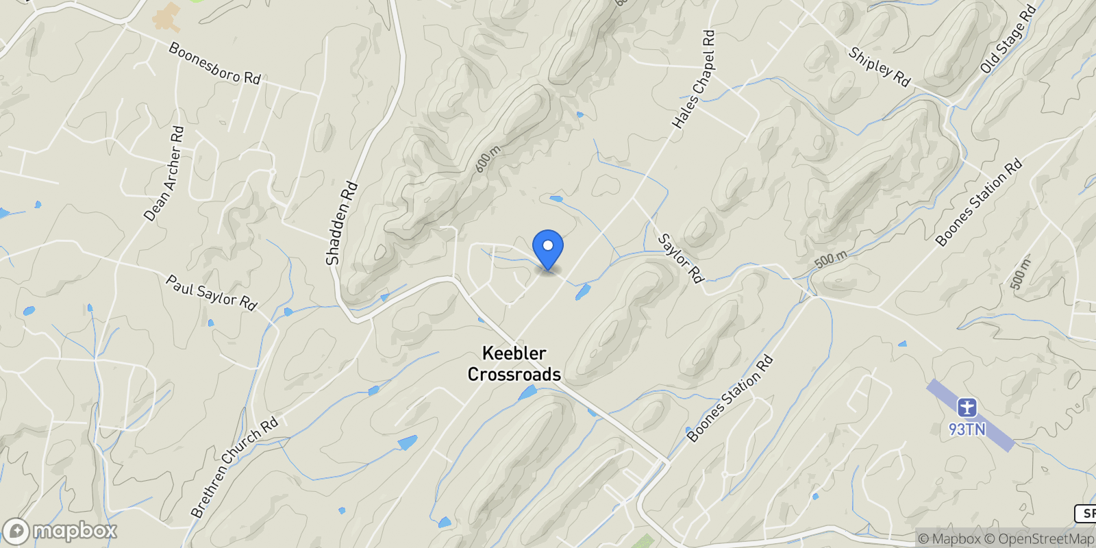 Map showing 1128 Keeview Drive, Gray, TN 37615, Johnson City, Tennessee, United States.