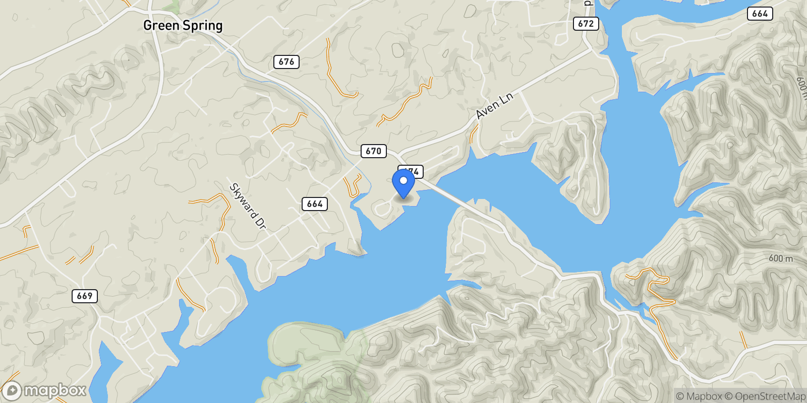 Map showing 21580 Moonlight Bay Road, Abingdon, VA 24211, Abingdon, Virginia, United States.