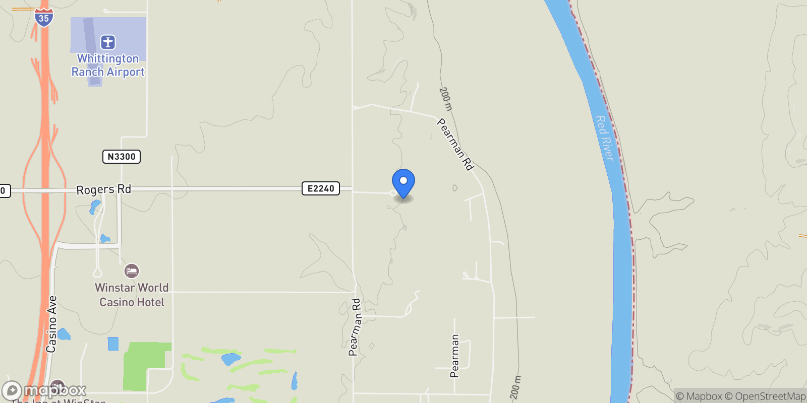 Map showing 21023 Jimbo, Thackerville, OK 73459, Thackerville, Oklahoma, United States.