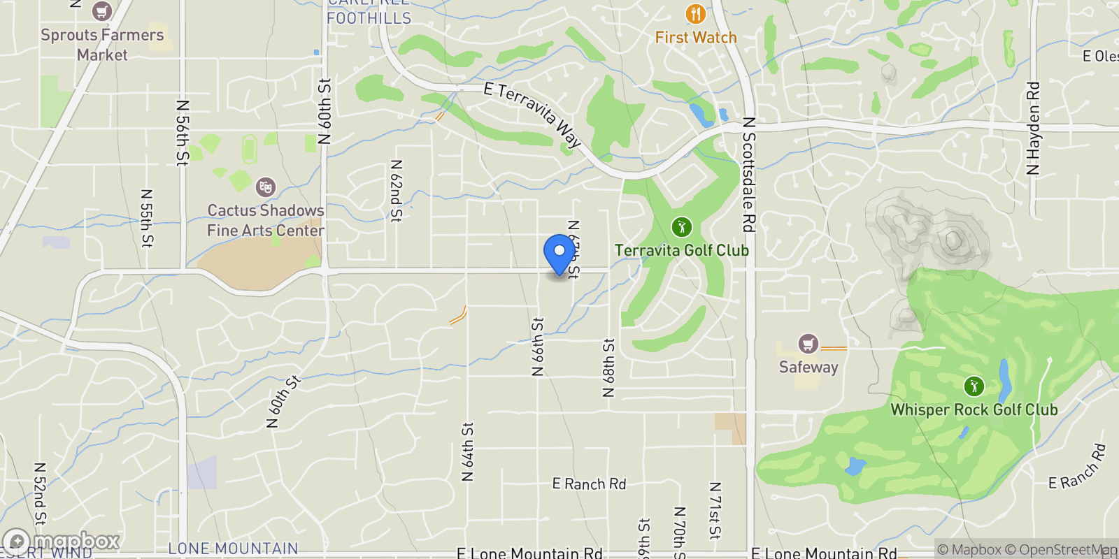 Map showing 6615 E DOVE VALLEY Road, Carefree, Arizona, United States.