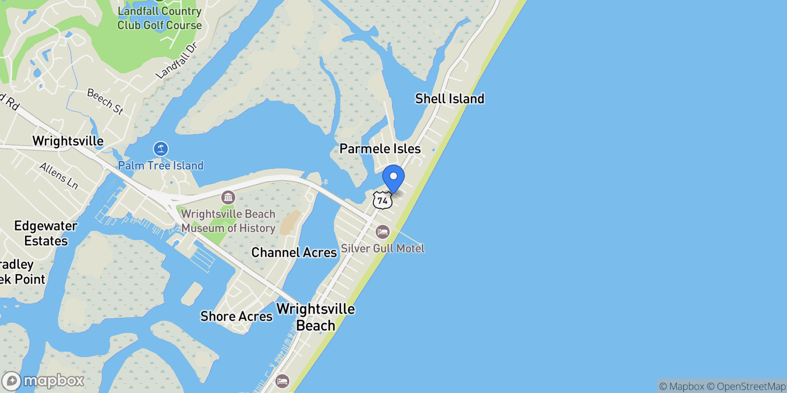 Map showing 4 Sandpiper Street Unit B, Wrightsville Beach, North Carolina, United States.