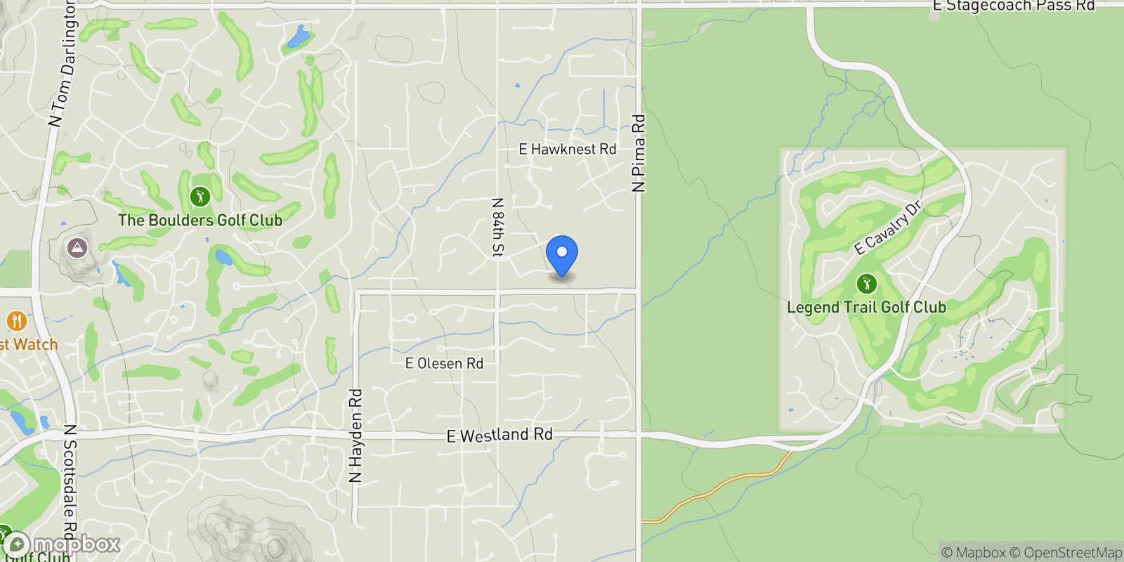 Map showing 8599 E SAND FLOWER Drive, Scottsdale, Arizona, United States.