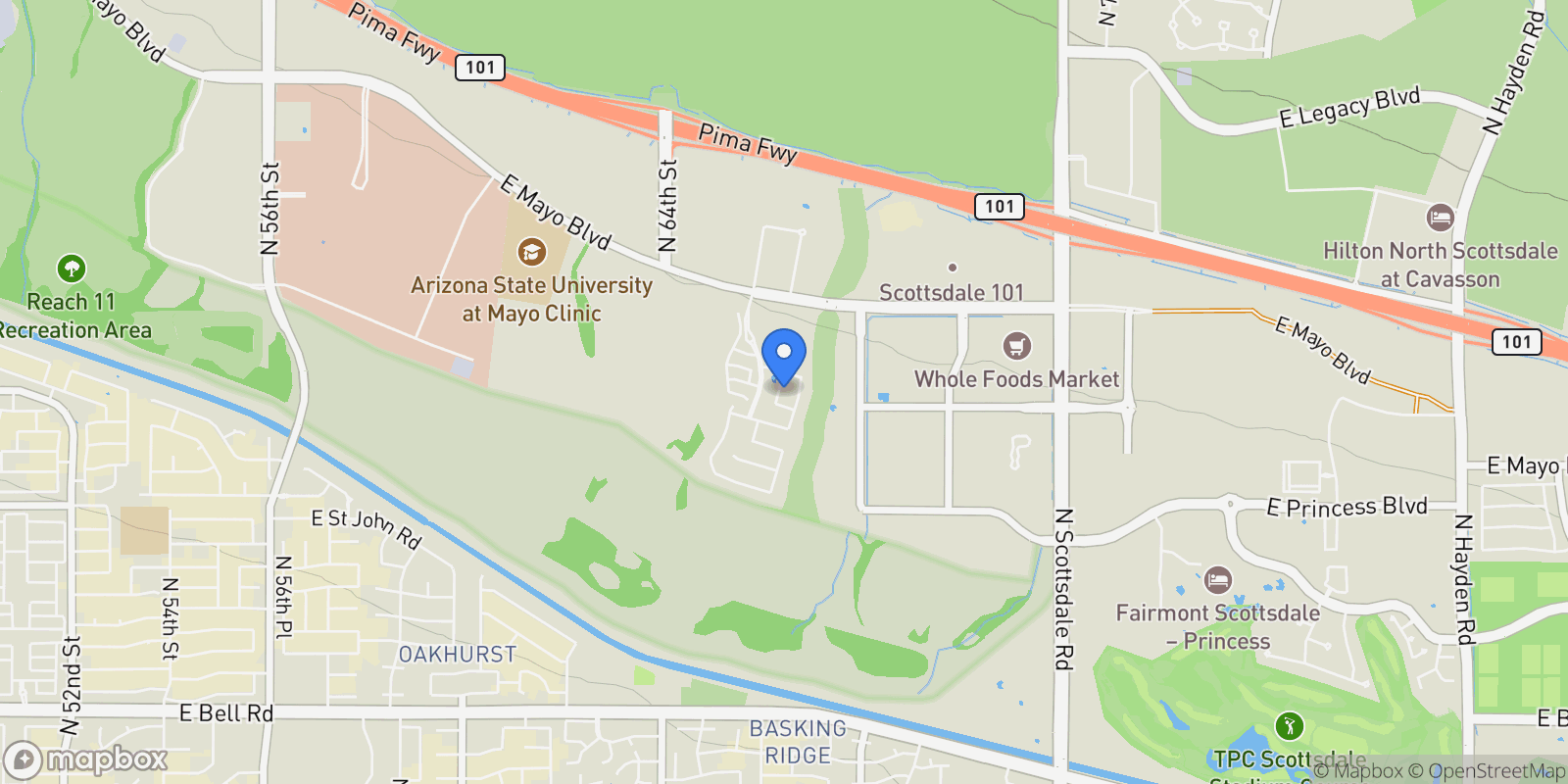 Map showing 18231 N 66TH PLACE, Phoenix, Arizona, United States.