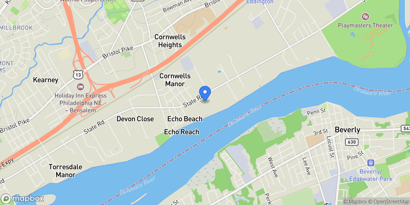 Map showing 129 Prince George Street , Bensalem, PA 19020, Bensalem, Pennsylvania, United States.