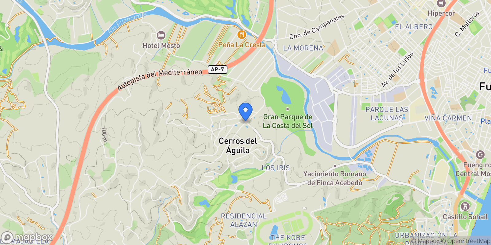 Map showing Urb. Cerros del Águila, 29649 Mijas, Málaga, Spain, Mijas, Andalusia, Spain.