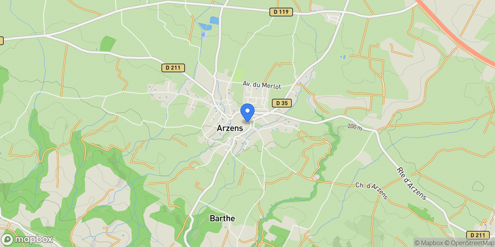 Map showing Arzens, Arzens, Arzens, Occitanie, France.
