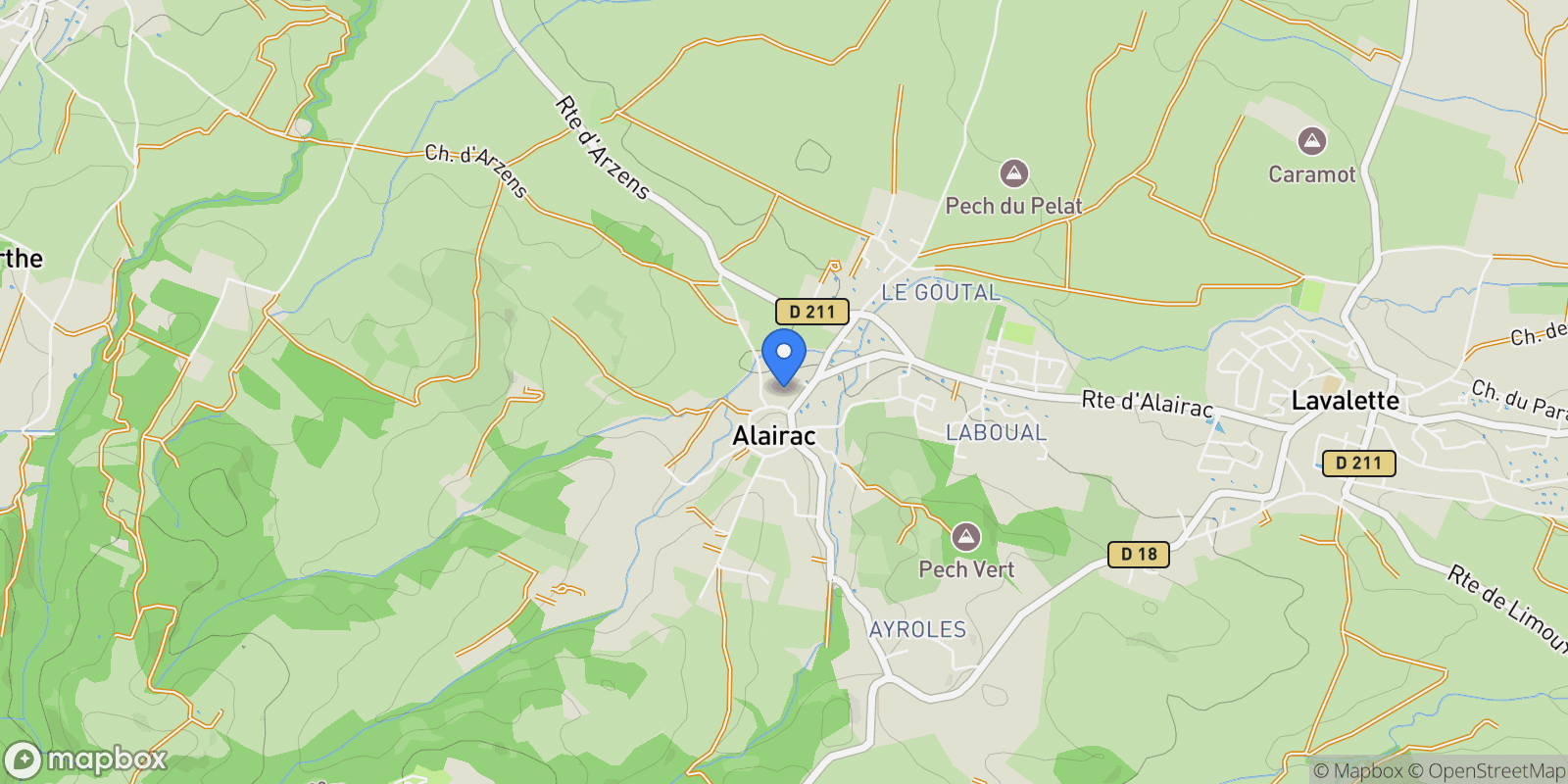 Map showing Alairac, Alairac, Alairac, Occitanie, France.
