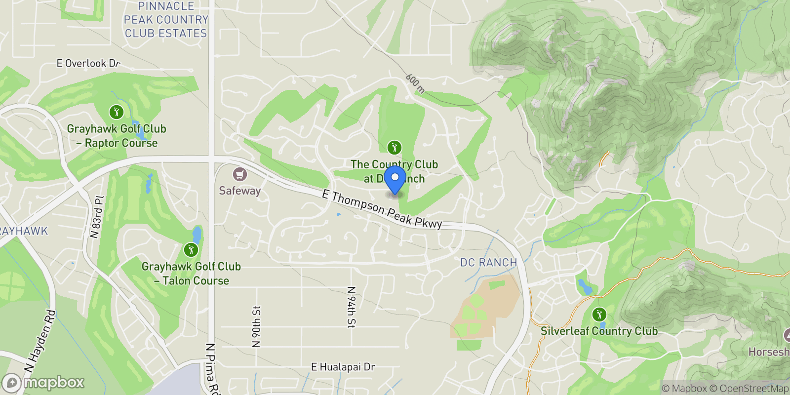 Map showing 9280 E THOMPSON PEAK Parkway, Scottsdale, Arizona, United States.