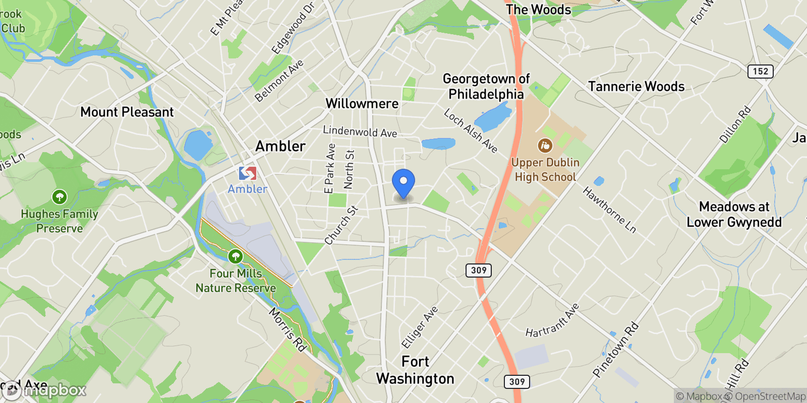 Map showing 900 Bellaire Avenue , Ambler, PA 19002, Ambler, Pennsylvania, United States.