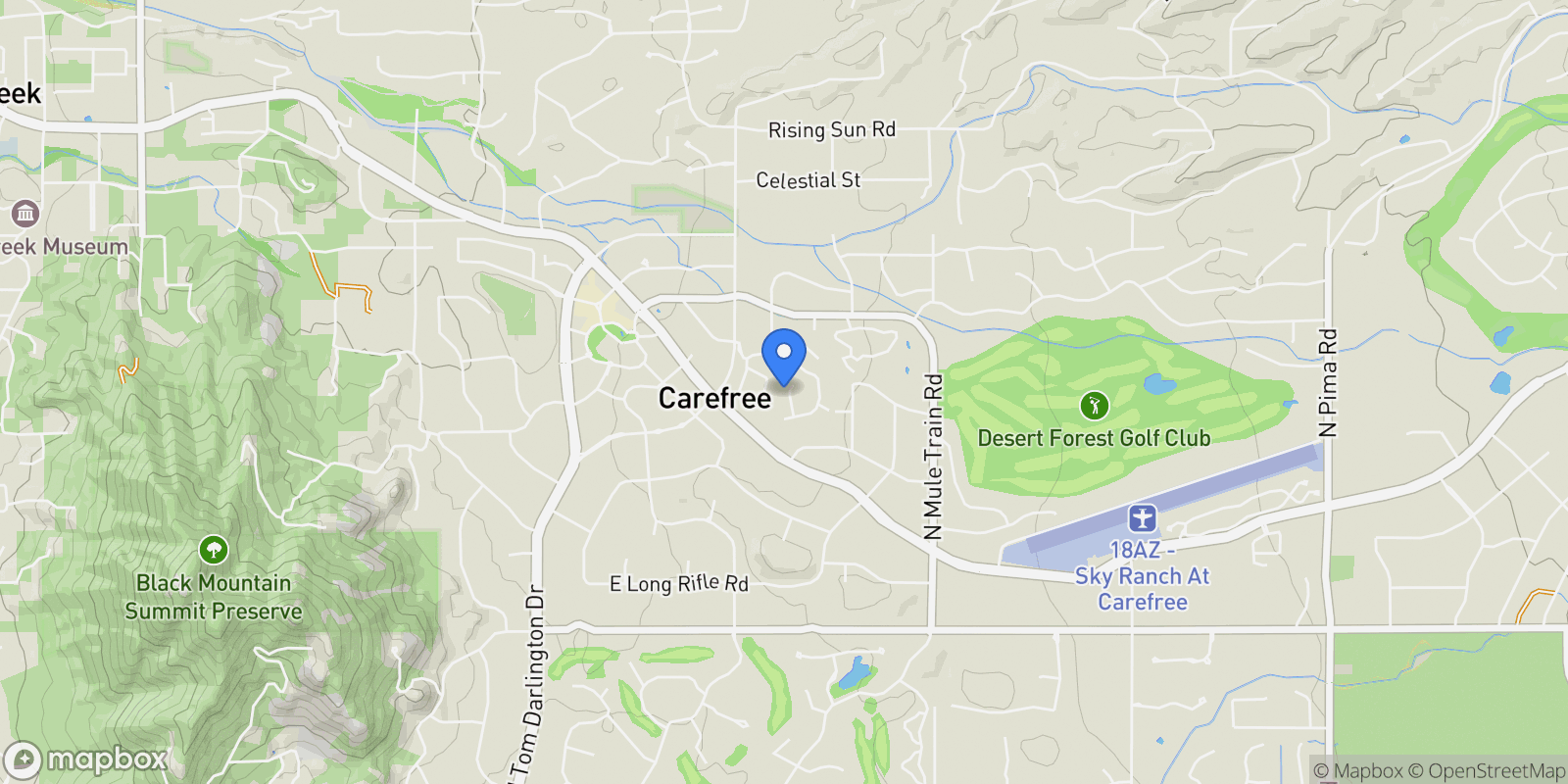 Map showing 37170 N GRANITE CREEK Lane, Carefree, Arizona, United States.