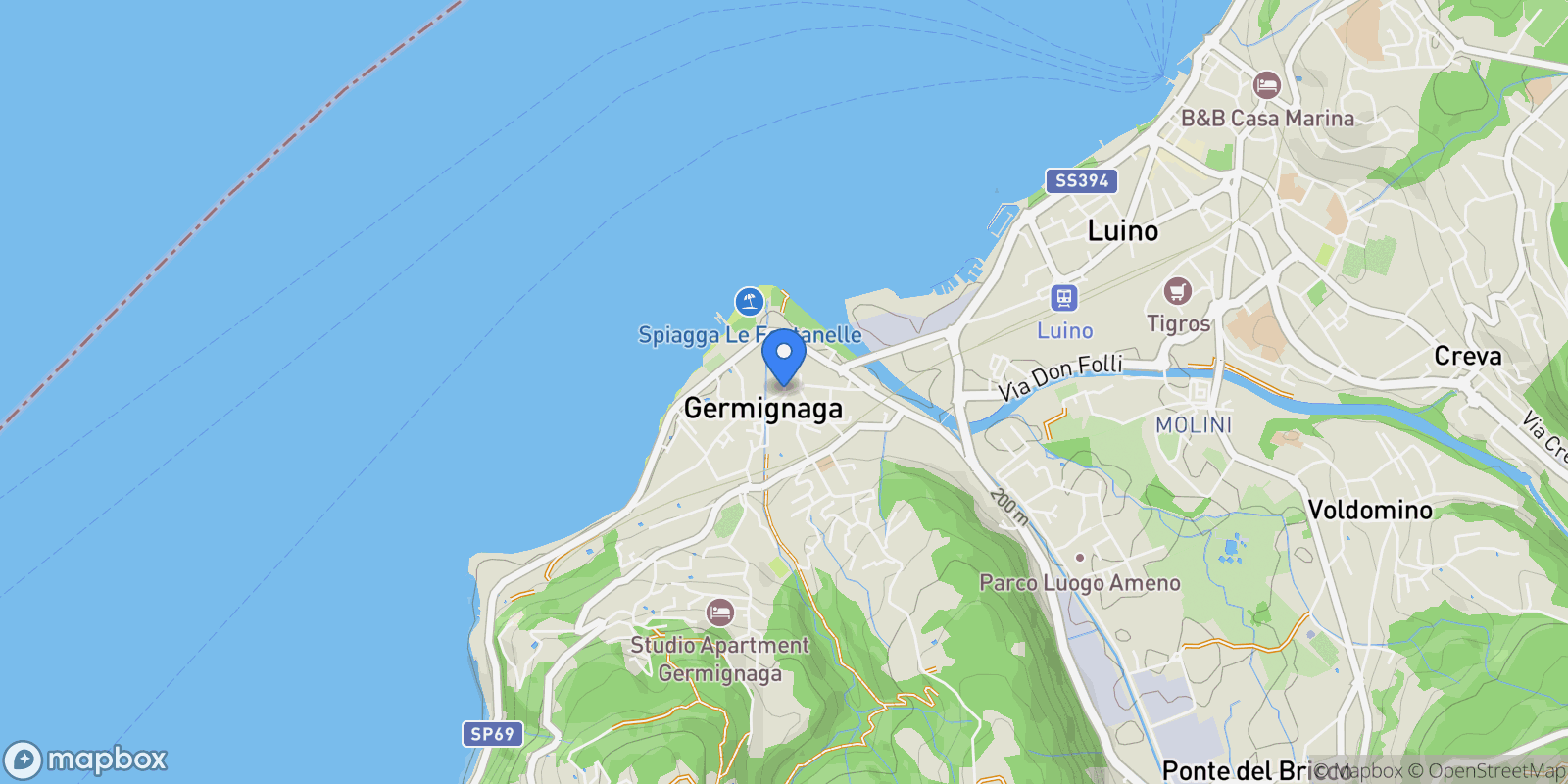 Map showing 21010 Germignaga, VA, Italy, Germignaga, Lombardy, Italy.