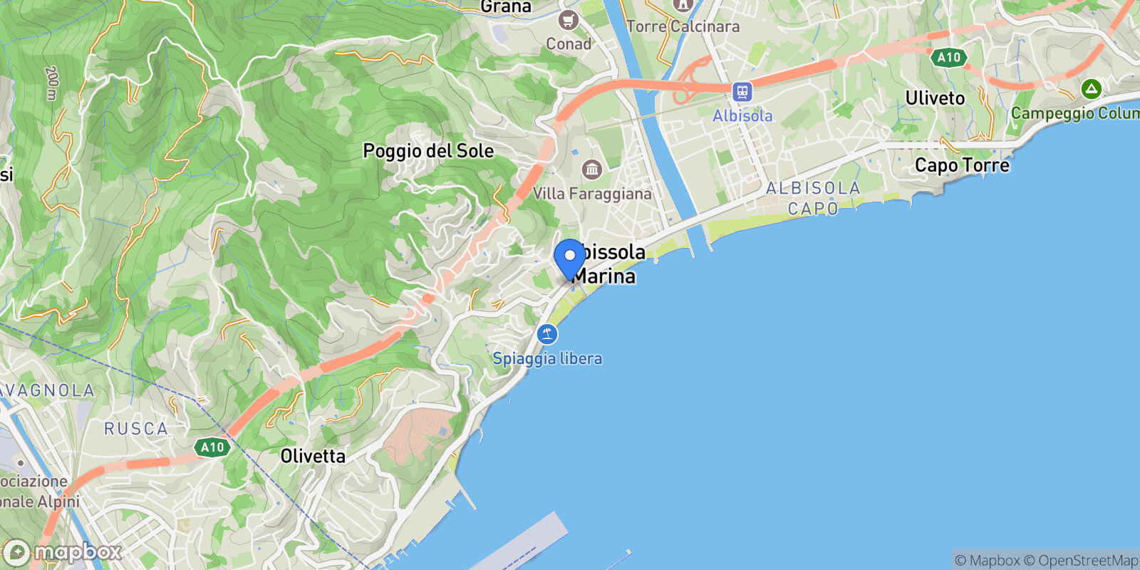 Map showing 17012 Albissola Marina, Province of Savona, Italy, Albissola Marina, Liguria, Italy.