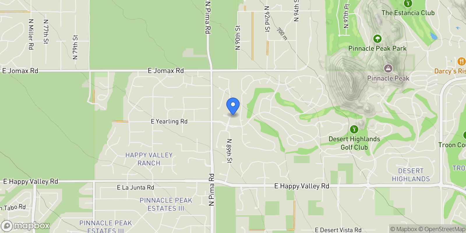Map showing 25913 N 89TH Street, Scottsdale, Arizona, United States.